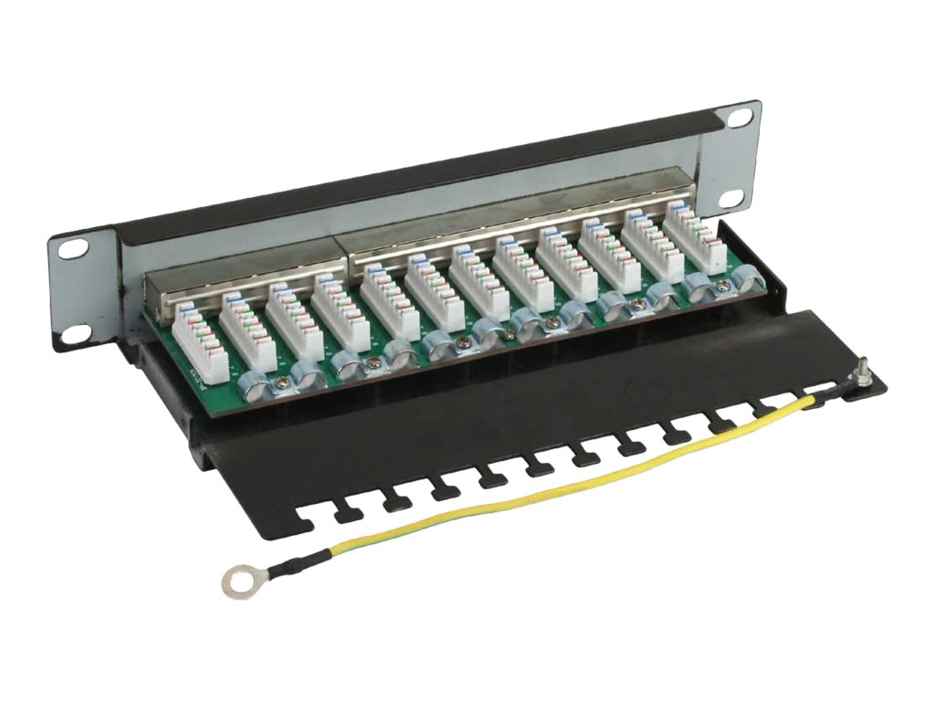 InLine Patch Panel Cat.6, 12-porte, 25,4cm (10), 1HE, nero, RAL9005