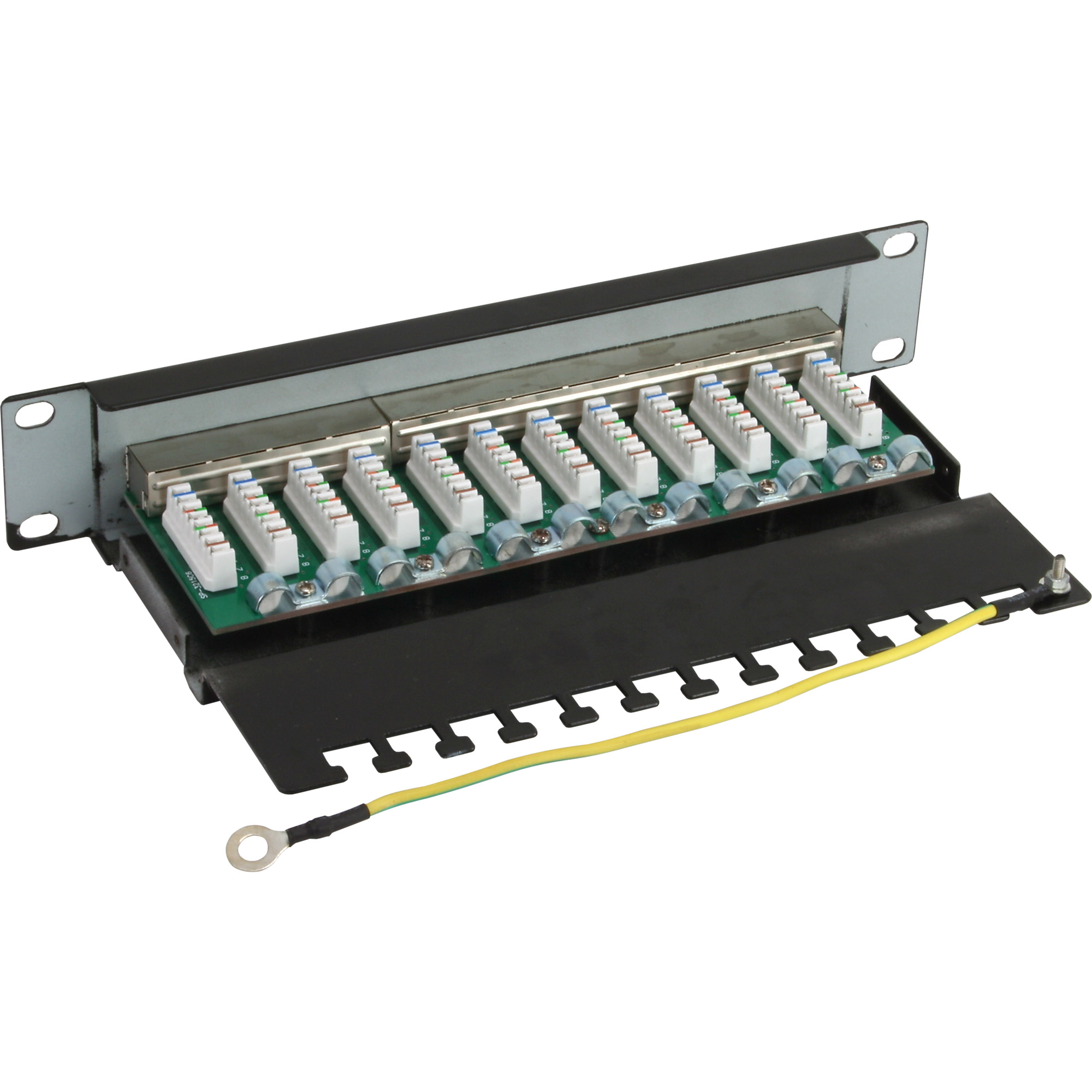 InLine Patch Panel Cat.6, 12-porte, 25,4cm (10), 1HE, nero, RAL9005