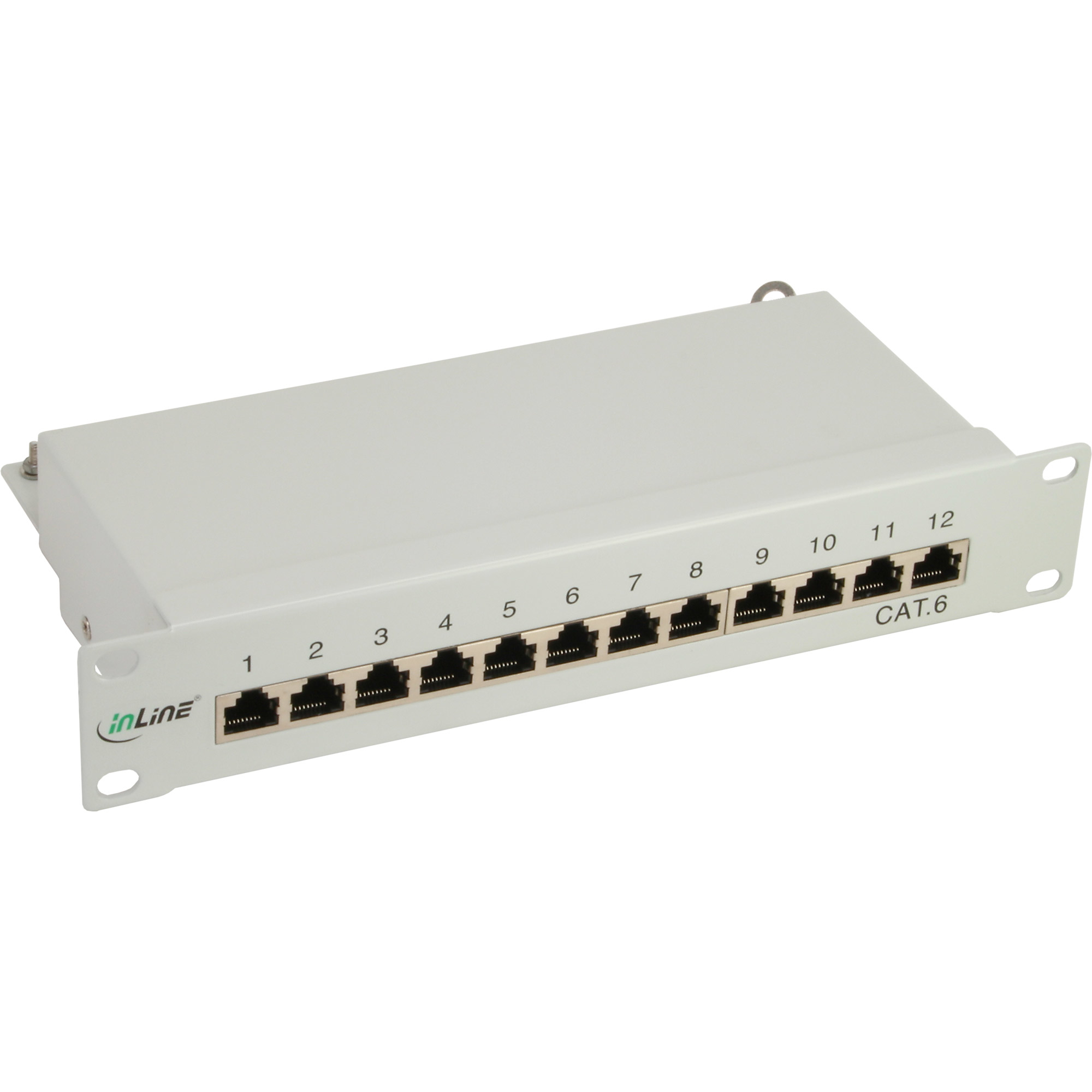 InLine Patch Panel Cat.6, 12-porte, 25,4cm (10), 1HE, nero, RAL9005