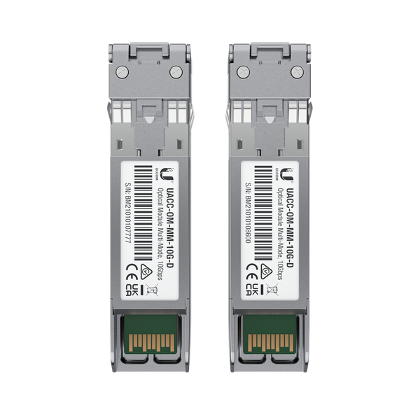 UbiQuiti SFP (Mini-GBIC)-Transceiver-Modul - 10 GigE - LC Multi-Mode - bis zu 300 m (Packung mit 2)