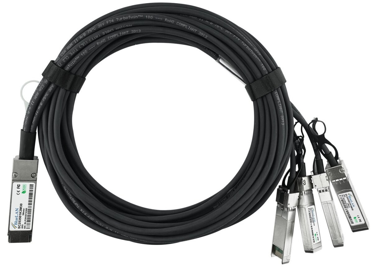 BlueOptics NetApp X66120-2 kompatibles BlueLAN QSFP DAC SC253501K2M30