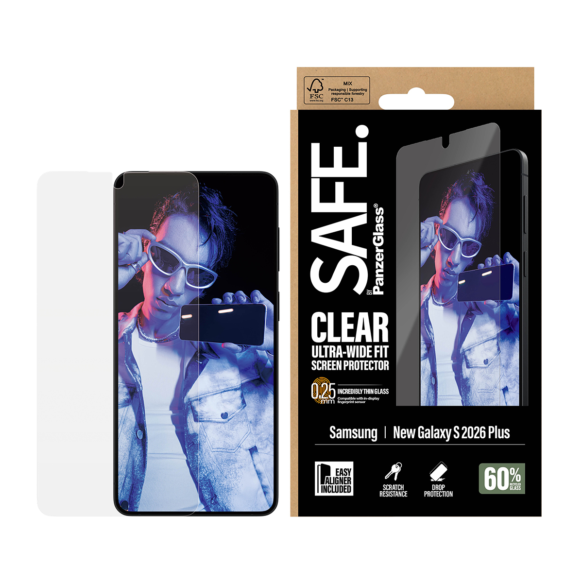 PanzerGlass SAFE BY SCREEN PROTECTOR Samsung Galaxy S26 PLUS Ultra-Wide Fit W