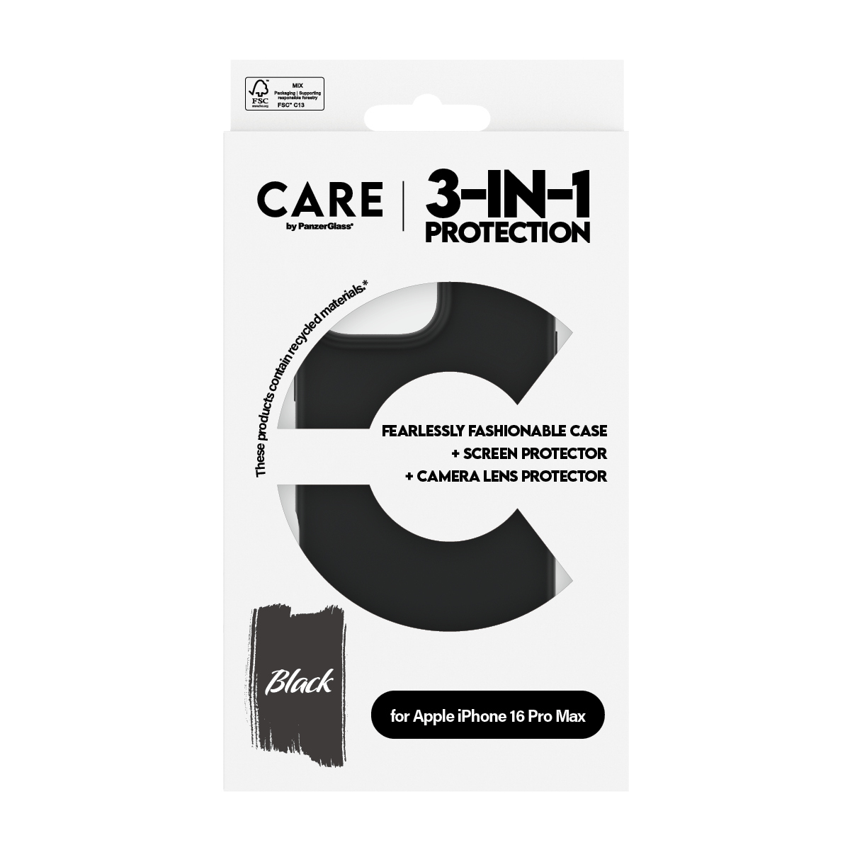 PanzerGlass CARE by PanzerGlass - Hintere Abdeckung f�r Mobiltelefon - Aluminiumlegierung, fettabweisende Beschichtung, Polyethylenterephthalat (PET)