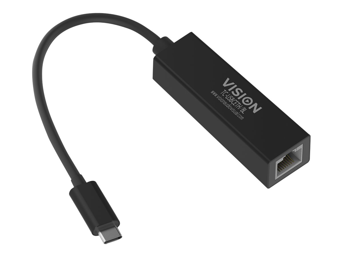 Vision TC-USBCETH/BL - Netzwerkadapter - USB-C 3.1