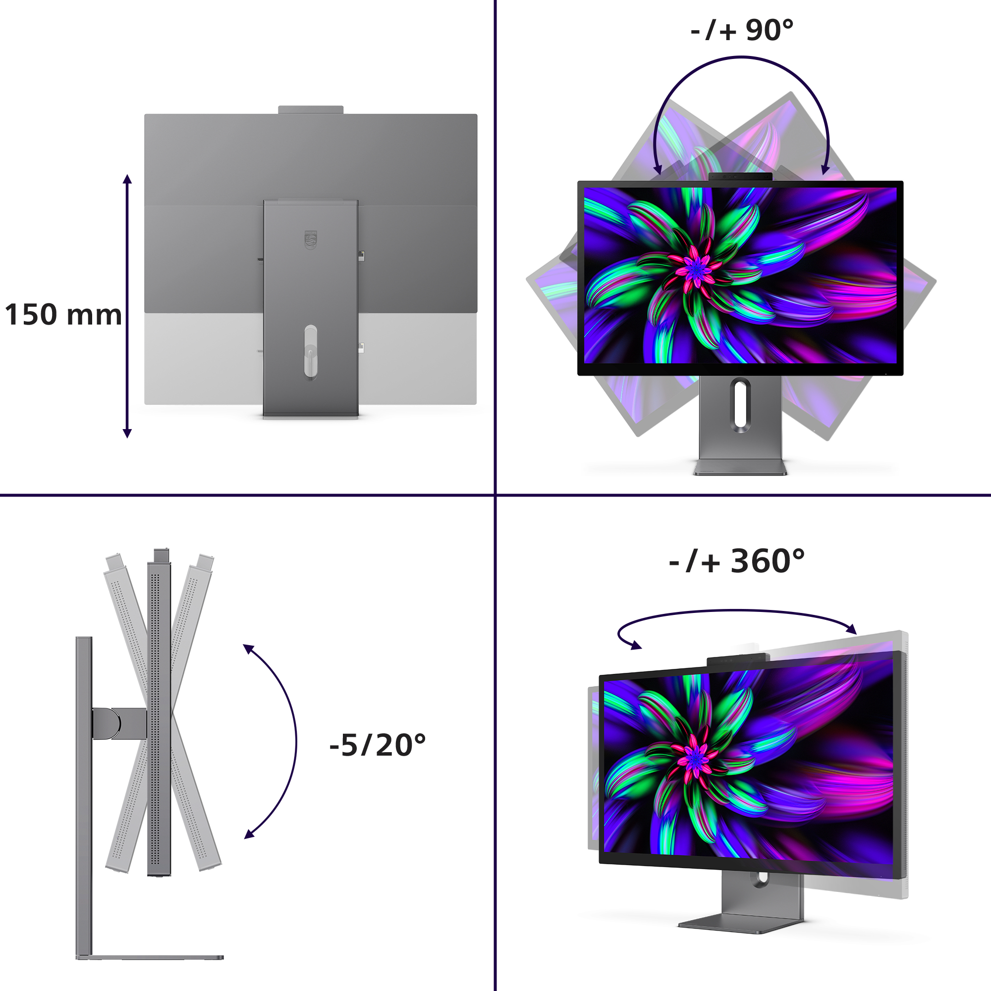 Philips Brilliance 27E3U7903/00 Monitor PC 68,6 cm (27) 5120 x 2880 Pixel 5K Ultra HD LCD Grigio