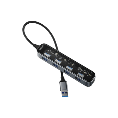 Deltaco USB-A-Hub mit 4x USB 5 Gbit/s transparent