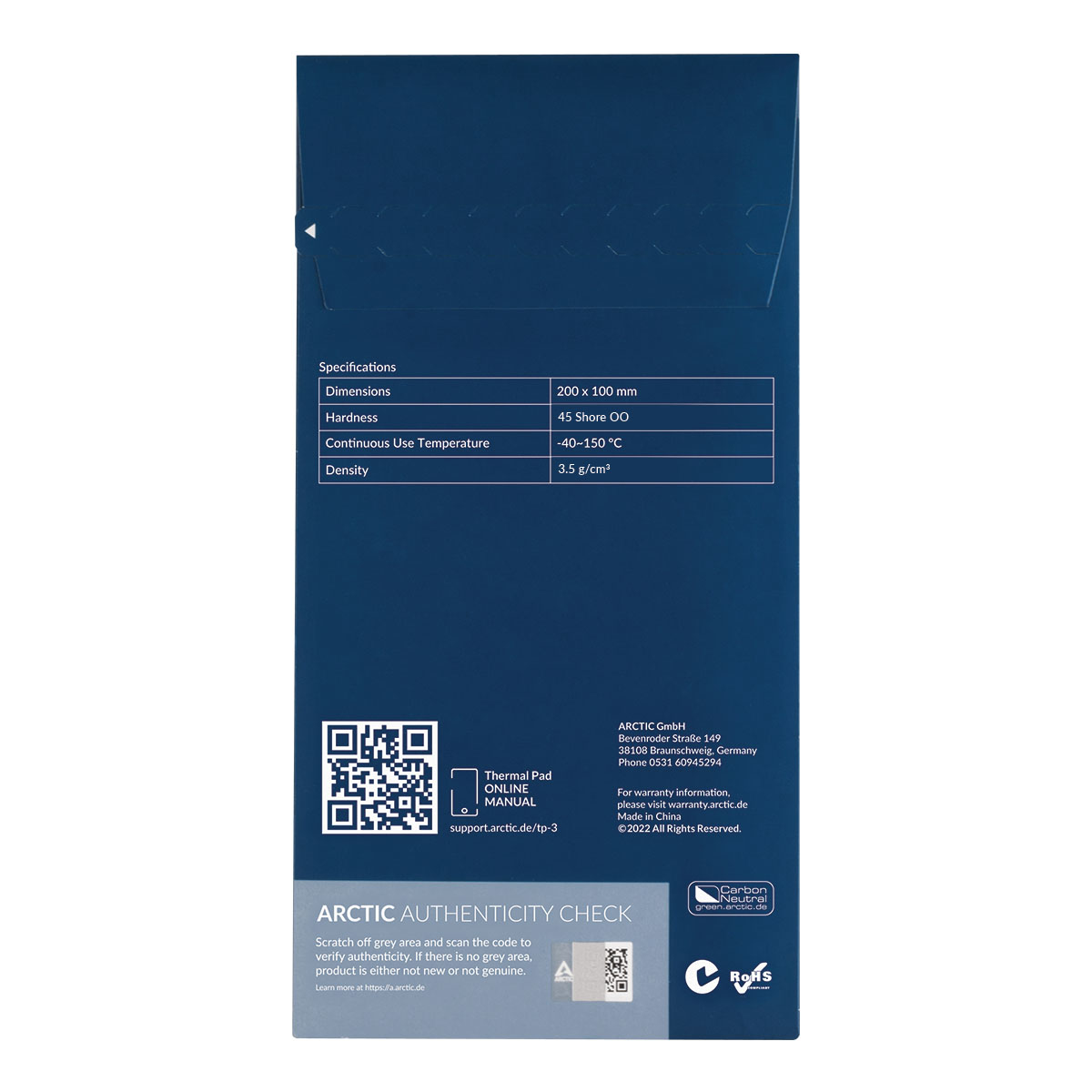 Arctic TP-3 - Thermo-Pad - Blau (Packung mit