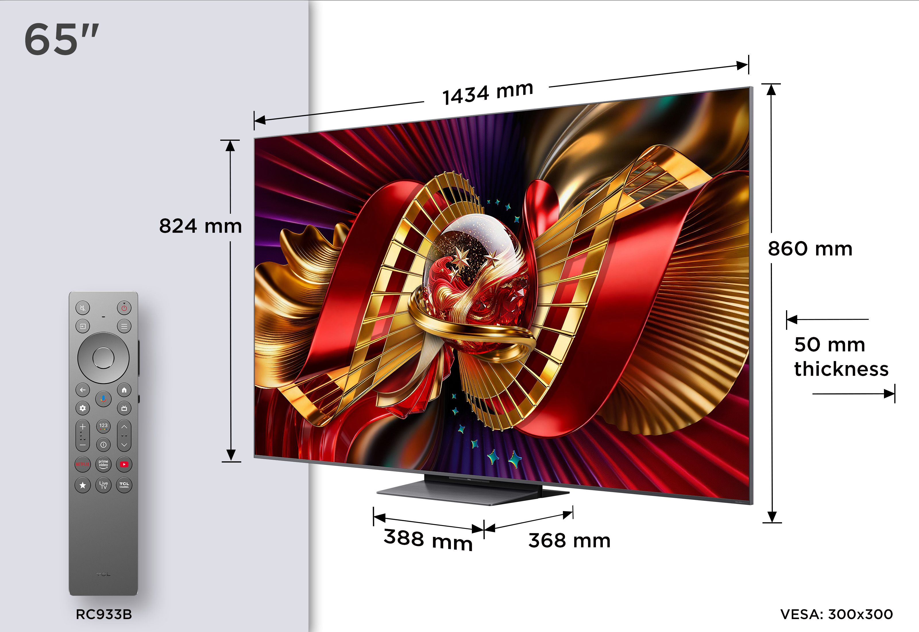 TCL C8L 65C8L TV 165,1 cm (65) 4K Ultra HD Smart TV Wifi Noir 6000 cd/m�