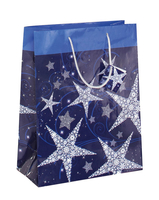 Sigel GT025 - Geschenkverpackungstasche - Blau - Silber - Abbildung - Papier - Weihnachten - 157 g/m