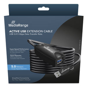 MediaRange MRCS242 c�ble USB USB 3.2 Gen 1 (3.1 Gen 1) 5 m USB A 5 Gbit/s Noir