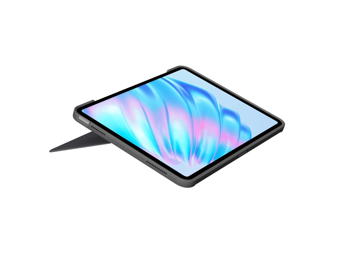 Logitech Combo Touch - Tastatur und Folioh�lle - mit Trackpad - hintergrundbeleuchtet - Apple Smart connector - QWERTY - US International - Oxford Gray - f�r Apple 13-inch iPad Air (M2, M3)