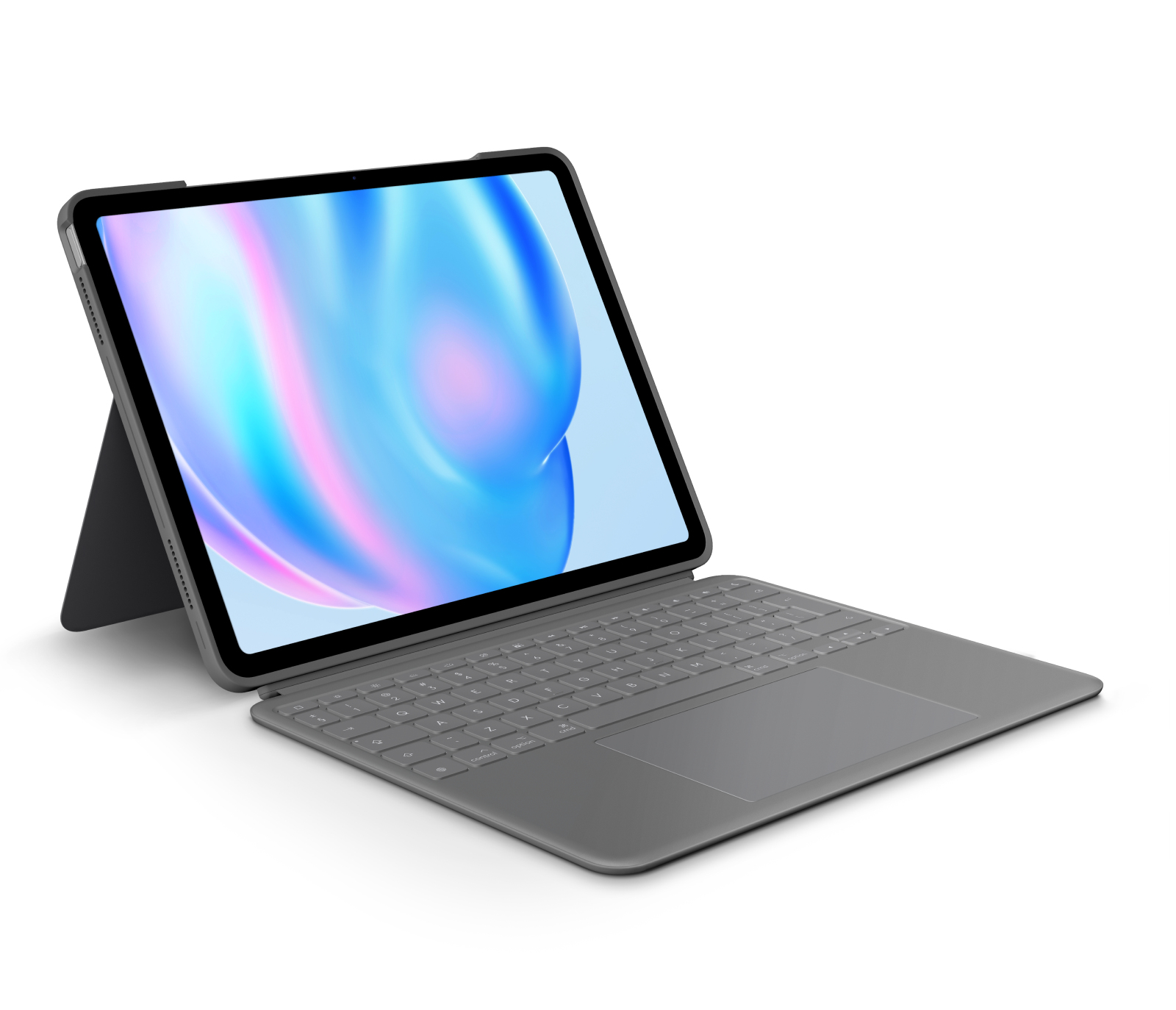 Logitech Combo Touch - Tastatur und Folioh�lle - mit Trackpad - hintergrundbeleuchtet - Apple Smart connector - QWERTY - US International - Oxford Gray - f�r Apple 13-inch iPad Air (M2, M3)