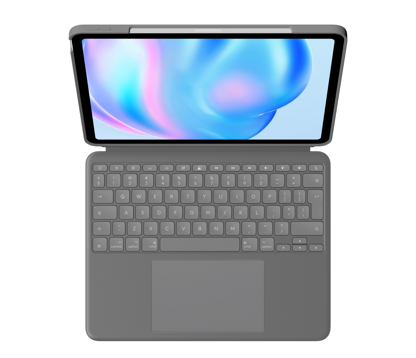 Logitech Combo Touch - Tastatur und Folioh�lle - mit Trackpad - hintergrundbeleuchtet - Apple Smart connector - QWERTY - US International - Oxford Gray - f�r Apple 13-inch iPad Air (M2, M3)