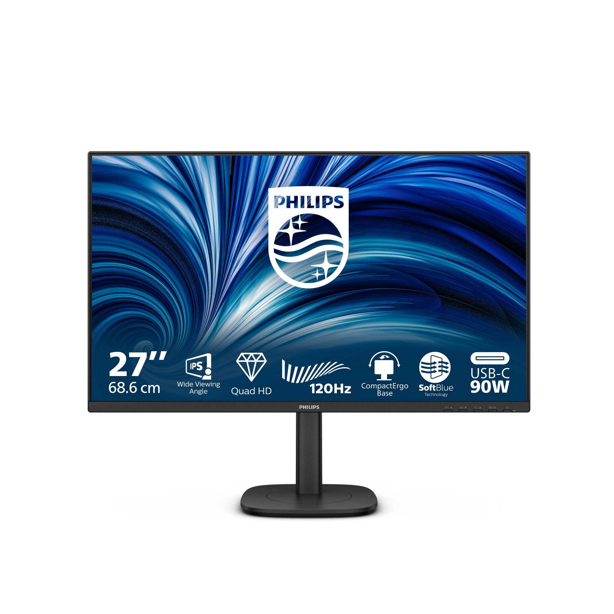 Philips 3000 series 27B2U3601/00 computer monitor 68.6 cm (27) 2560 x 1440 pixels Quad HD LCD Black