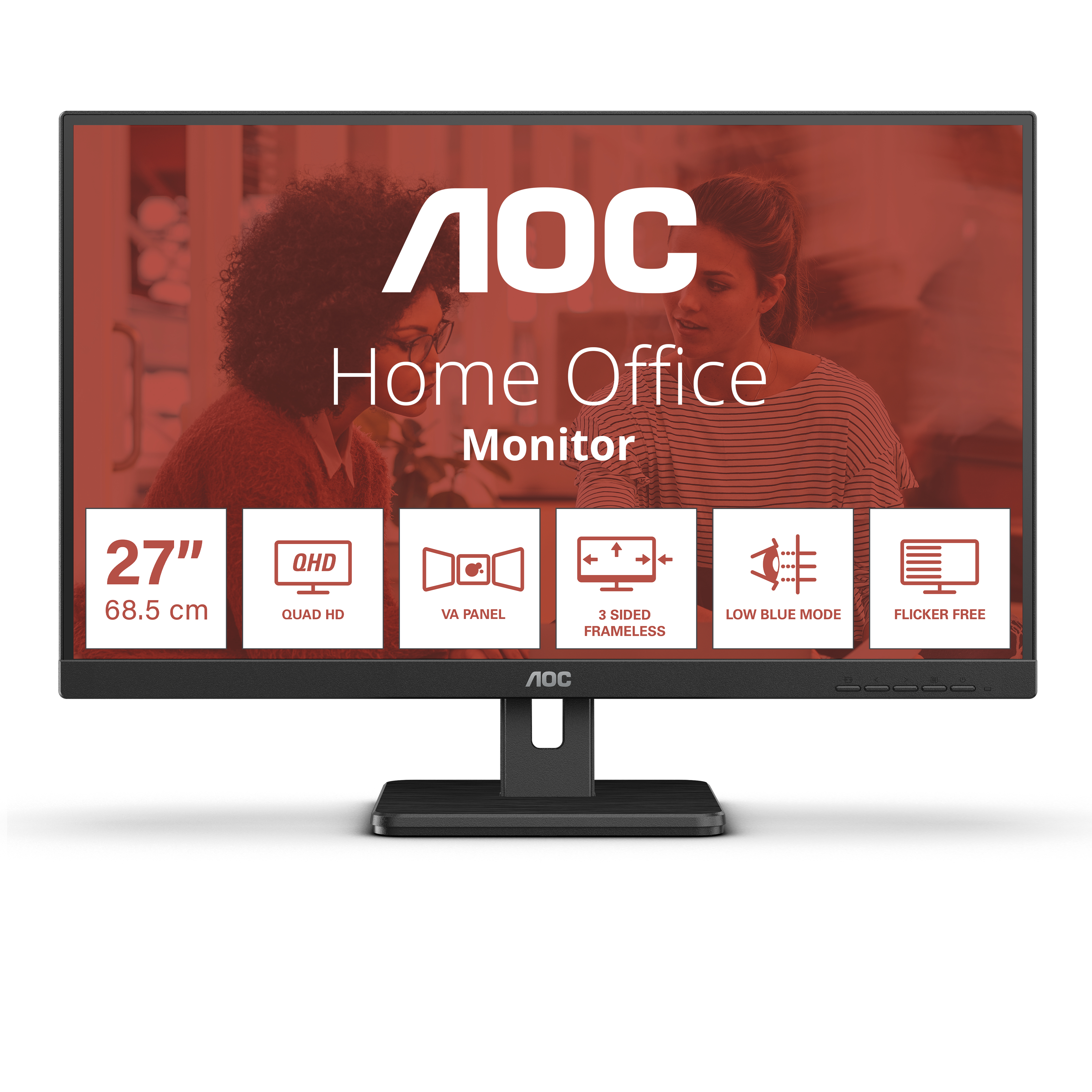 AOC E3 Q27E3UAM computer monitor 68.6 cm (27) 2560 x 1440 pixels Quad HD Black