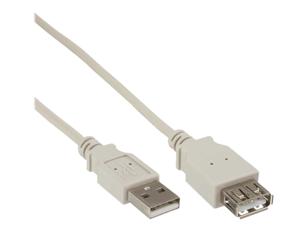 InLine Cavo USB 2.0 A maschio / A femmina, prolunga, beige, 2m