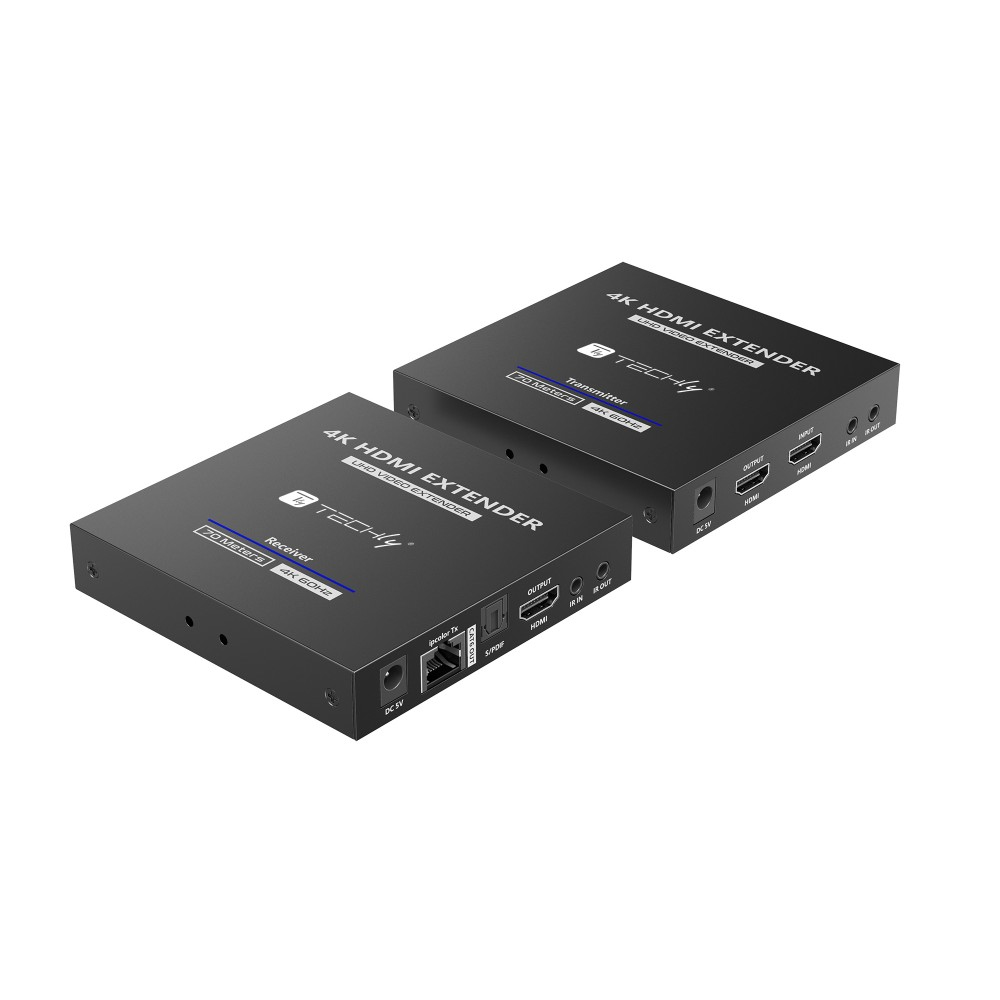 Techly IDATA-EXT-676 AV transmitter & receiver Black