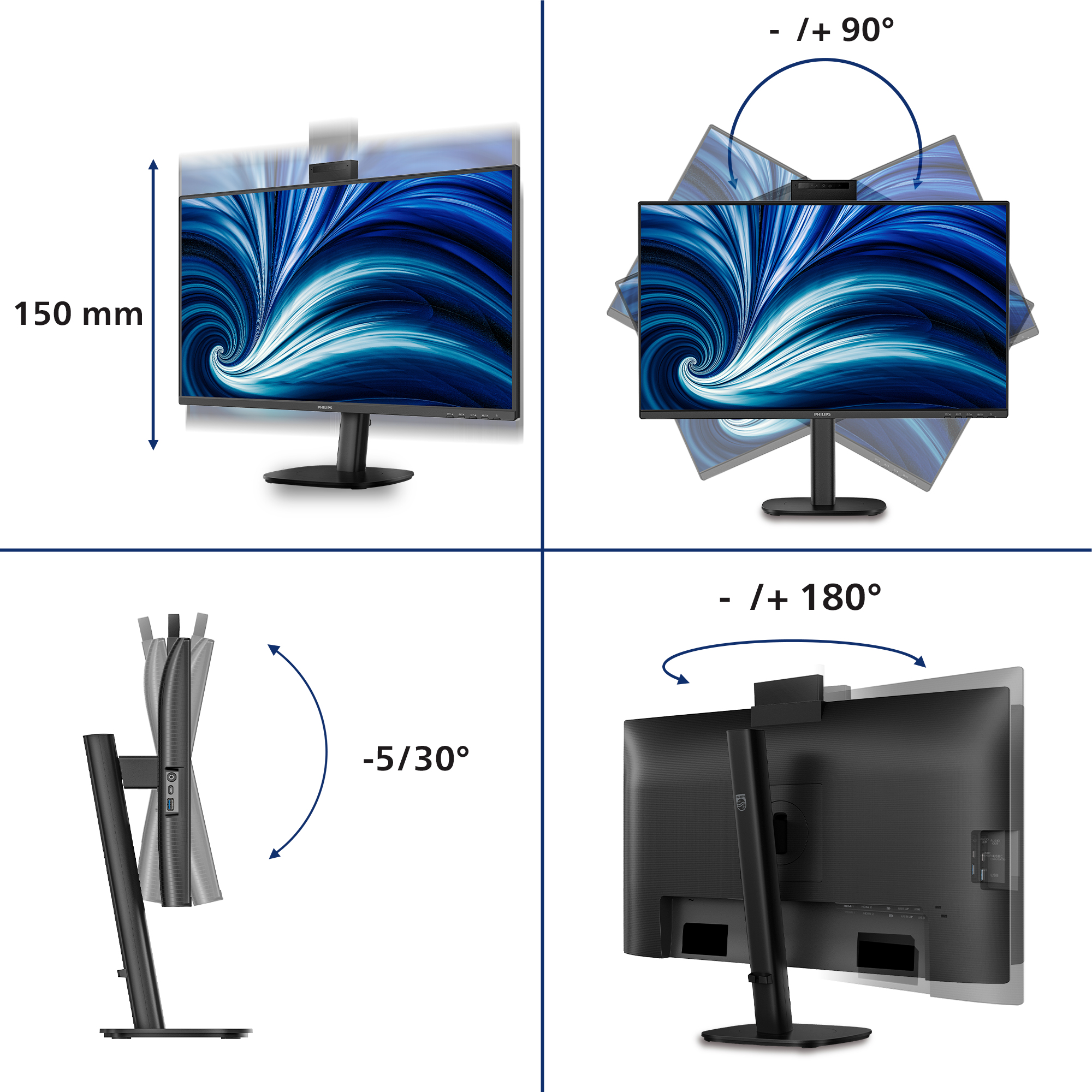 Philips 27B2N3500JH pantalla para PC 68,6 cm (27) 2560 x 1440 Pixeles Quad HD LCD Negro