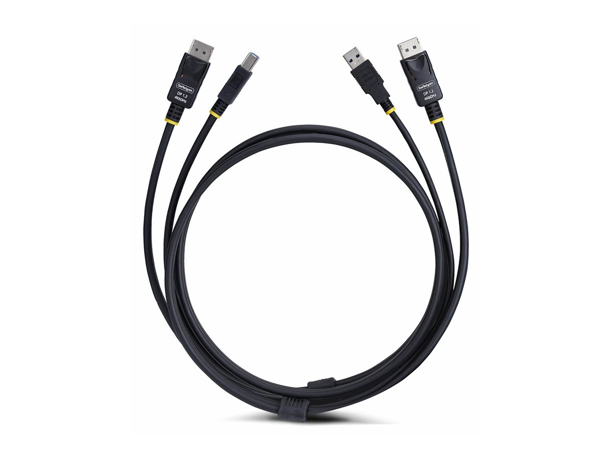 StarTech.com Cavo KVM DisplayPort e USB 5Gbps da 3m, Cavo Combinato DP 1.2 4K 60Hz e USB-A 3.0 per Switch KVM