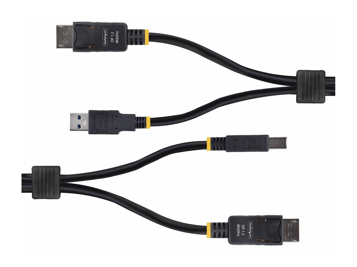 StarTech.com Cavo KVM DisplayPort e USB 5Gbps da 3m, Cavo Combinato DP 1.2 4K 60Hz e USB-A 3.0 per Switch KVM