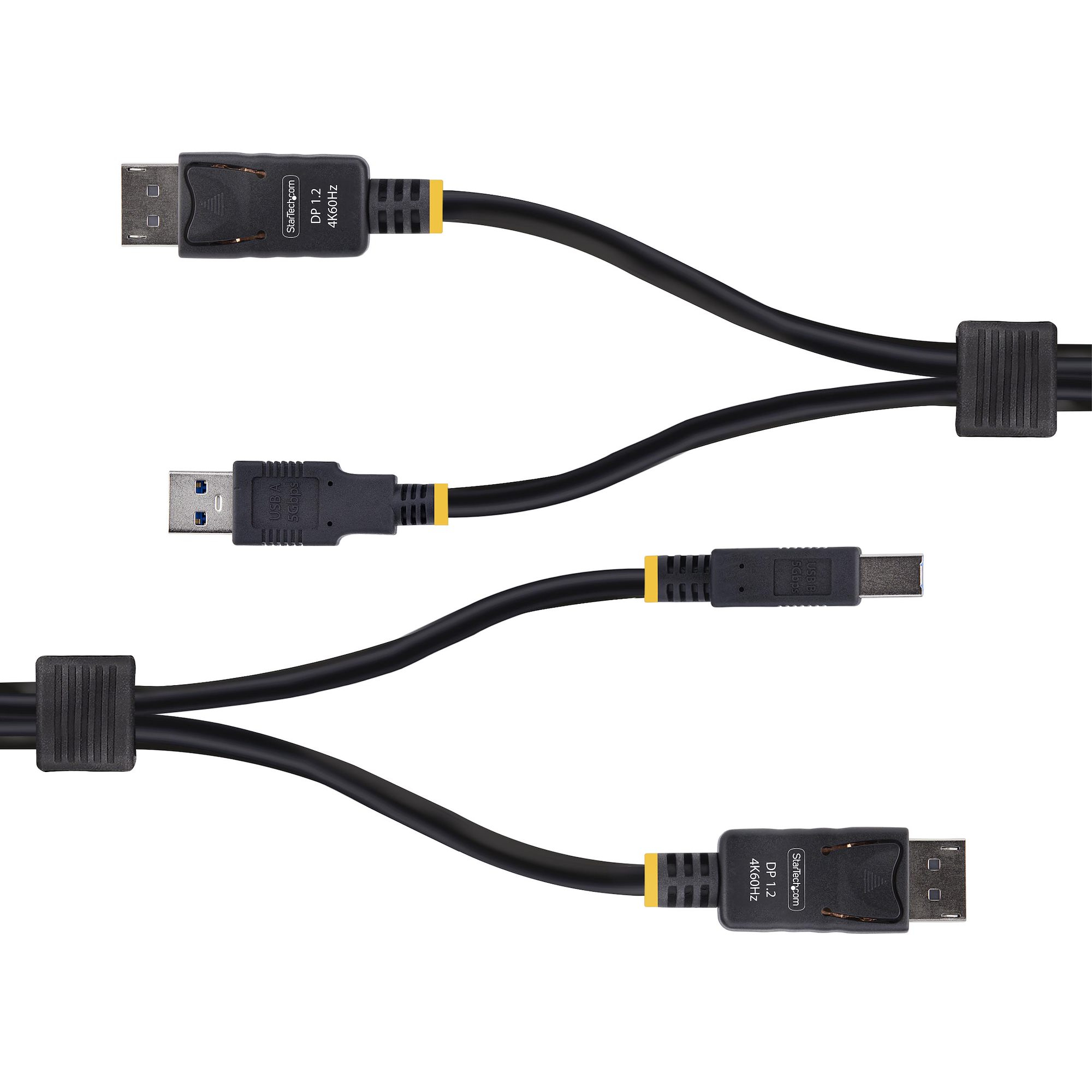 StarTech.com Cavo KVM DisplayPort e USB 5Gbps da 3m, Cavo Combinato DP 1.2 4K 60Hz e USB-A 3.0 per Switch KVM