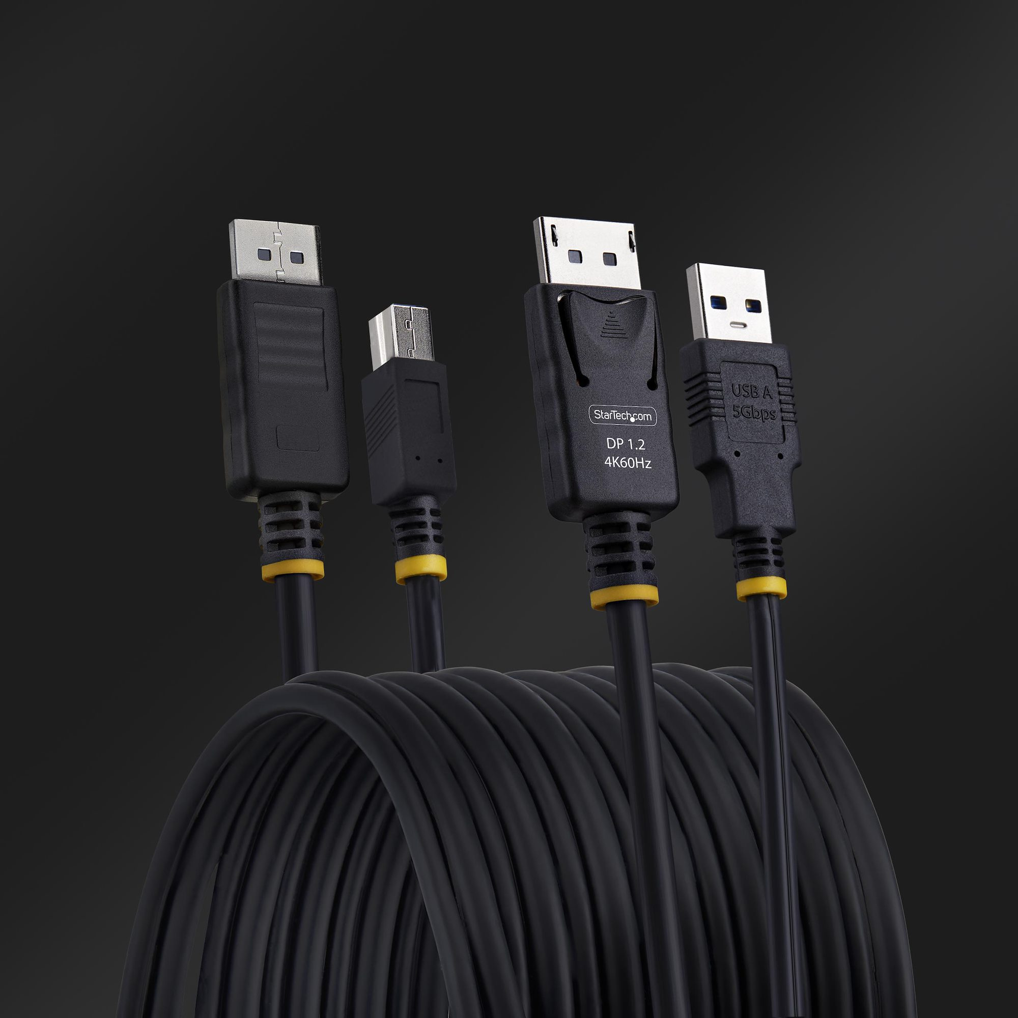 StarTech.com Cavo KVM DisplayPort e USB 5Gbps da 3m, Cavo Combinato DP 1.2 4K 60Hz e USB-A 3.0 per Switch KVM