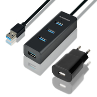 Axagon HUE-S2BP hub de interfaz USB 3.2 Gen 1 (3.1 Gen 1) Type-A 5000 Mbit/s Negro