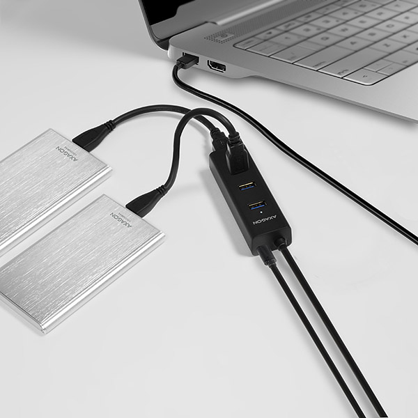 Axagon HUE-S2BP hub de interfaz USB 3.2 Gen 1 (3.1 Gen 1) Type-A 5000 Mbit/s Negro