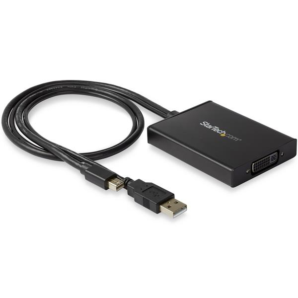 StarTech.com Adaptateur Mini DisplayPort vers DVI Dual Link - Adaptateur Convertisseur Vido dcran Actif Mini DisplayPort vers DVI-D - Alimentation USB - Dual Link - Noir