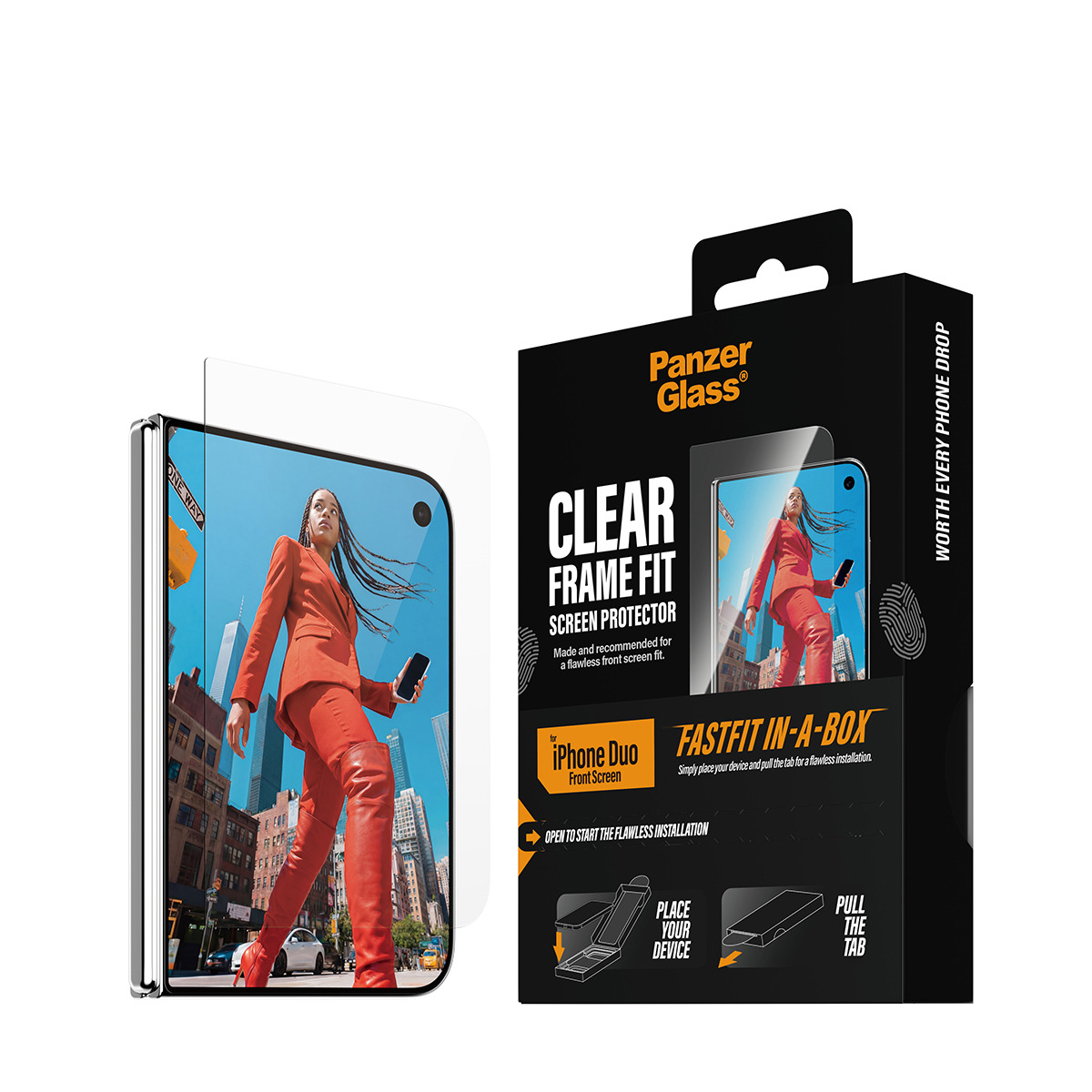 PanzerGlass � Front Screen Protector iPhone Duo | FRAME FIT w. FASTFIT IN-A-BOX Protector de pantalla 1 pieza(s)