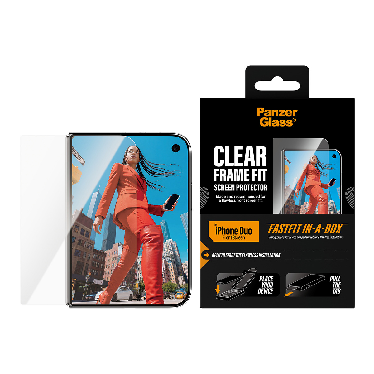 PanzerGlass � Front Screen Protector iPhone Duo | FRAME FIT w. FASTFIT IN-A-BOX Protector de pantalla 1 pieza(s)