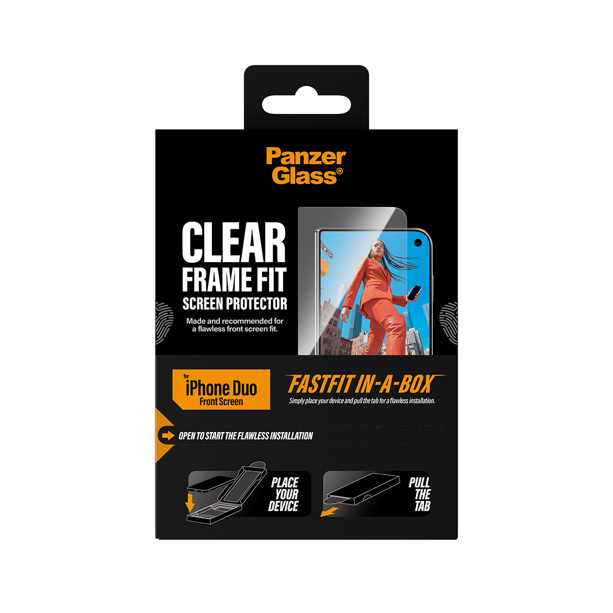 PanzerGlass � Front Screen Protector iPhone Duo | FRAME FIT w. FASTFIT IN-A-BOX Protector de pantalla 1 pieza(s)