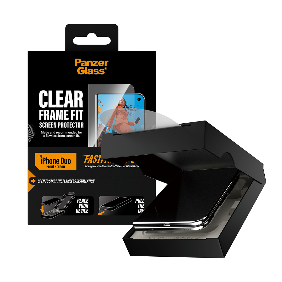 PanzerGlass � Front Screen Protector iPhone Duo | FRAME FIT w. FASTFIT IN-A-BOX Protector de pantalla 1 pieza(s)