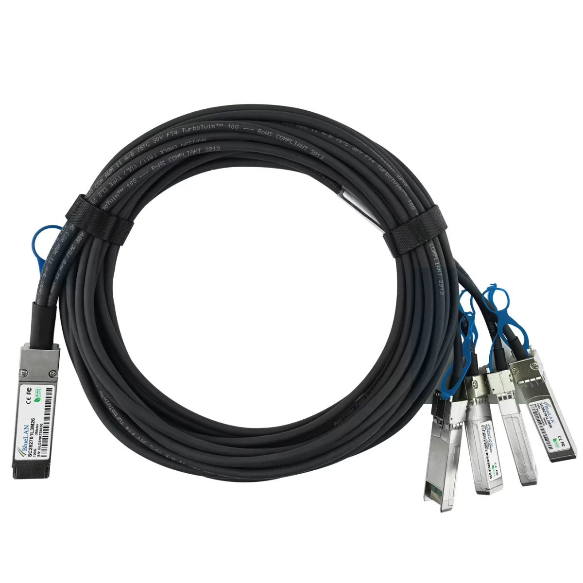 BlueOptics Dell EMC DAC-QSFP28-4SFP28-25G-3M kompatibles BlueLAN QSFP28 DAC SC282701L3M26