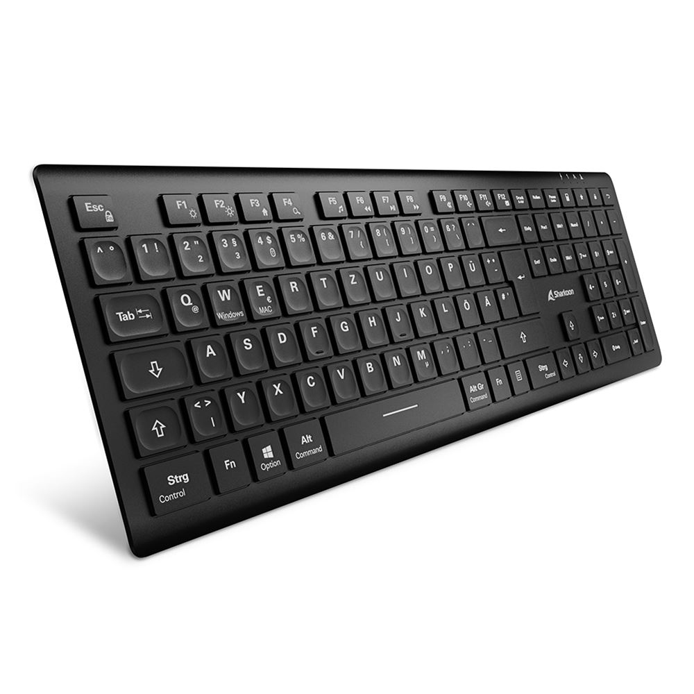 Sharkoon OfficePal K30W bk clavier maison/bureau USB QWERTZ Allemand Noir