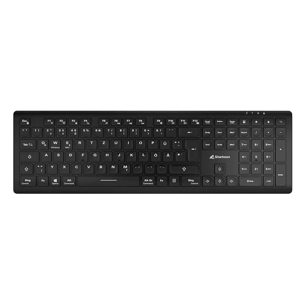 Sharkoon OfficePal K30W bk clavier maison/bureau USB QWERTZ Allemand Noir
