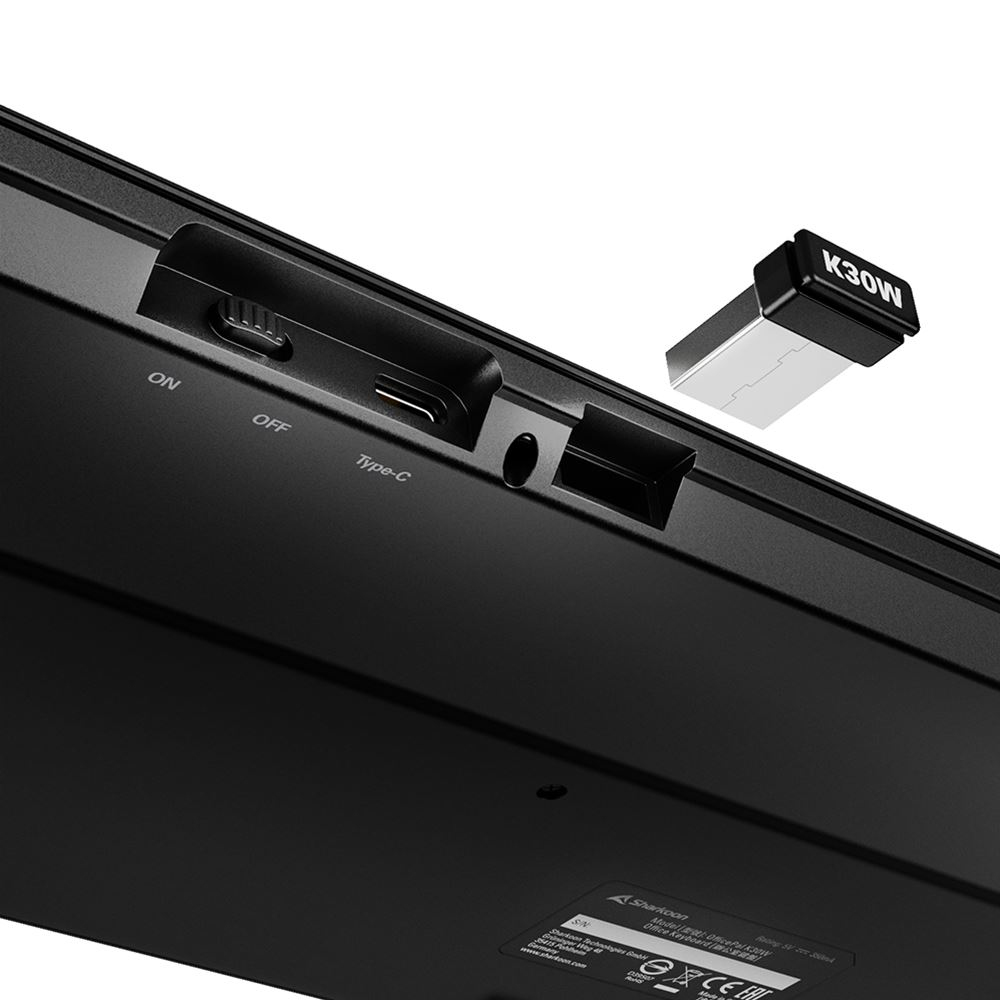 Sharkoon OfficePal K30W bk clavier maison/bureau USB QWERTZ Allemand Noir