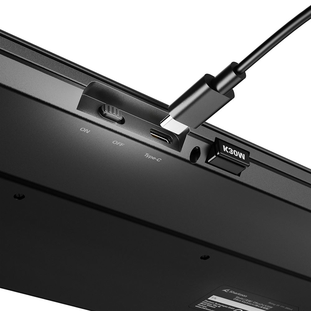 Sharkoon OfficePal K30W bk clavier maison/bureau USB QWERTZ Allemand Noir