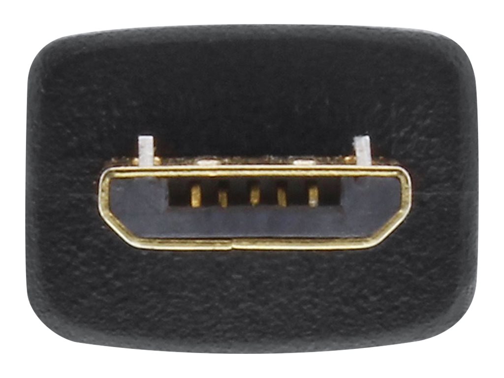 InLine Micro USB 2.0 Flat Cable USB A / Micro-B, black / gold, 0.3m