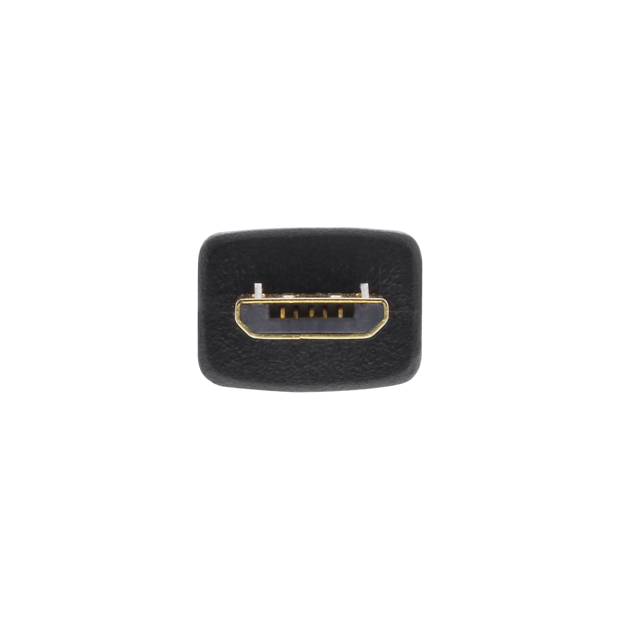 InLine Micro USB 2.0 Flat Cable USB A / Micro-B, black / gold, 0.3m