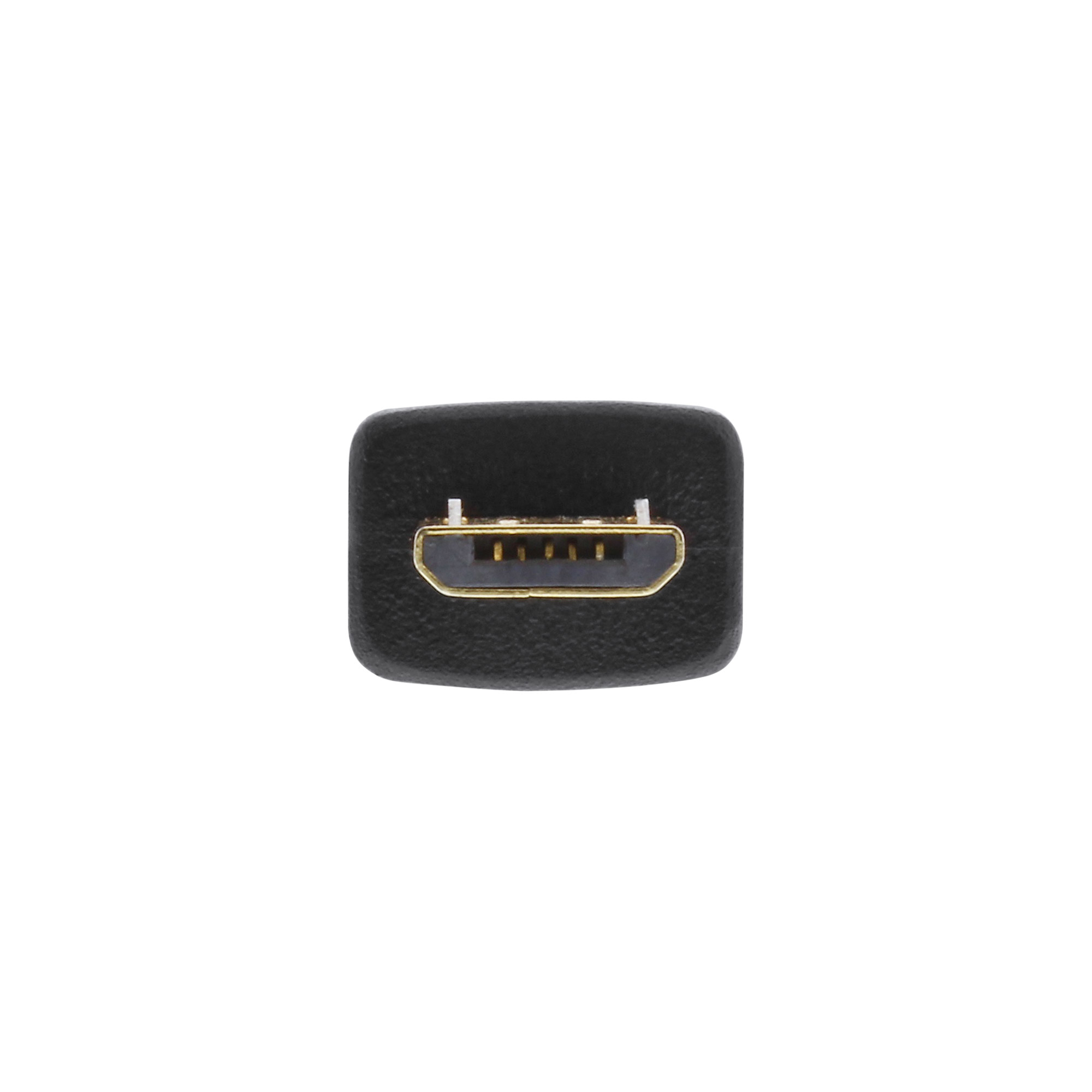 InLine Micro USB 2.0 Flat Cable USB A / Micro-B, black / gold, 0.3m