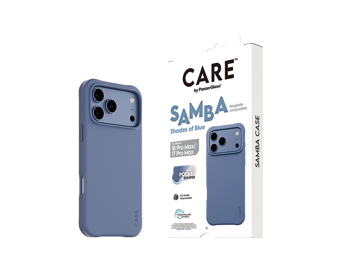 PanzerGlass CARE by � Samba Case Shades of Blue w. MagSafe iPhone 18 Pro Max | 17 Pro Max custodia per cellulare Cover Blu