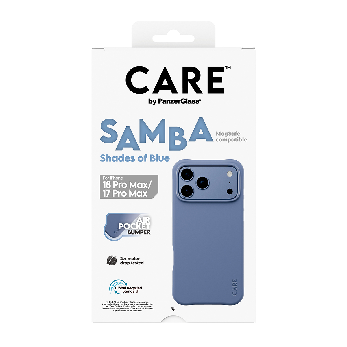 PanzerGlass CARE by � Samba Case Shades of Blue w. MagSafe iPhone 18 Pro Max | 17 Pro Max custodia per cellulare Cover Blu