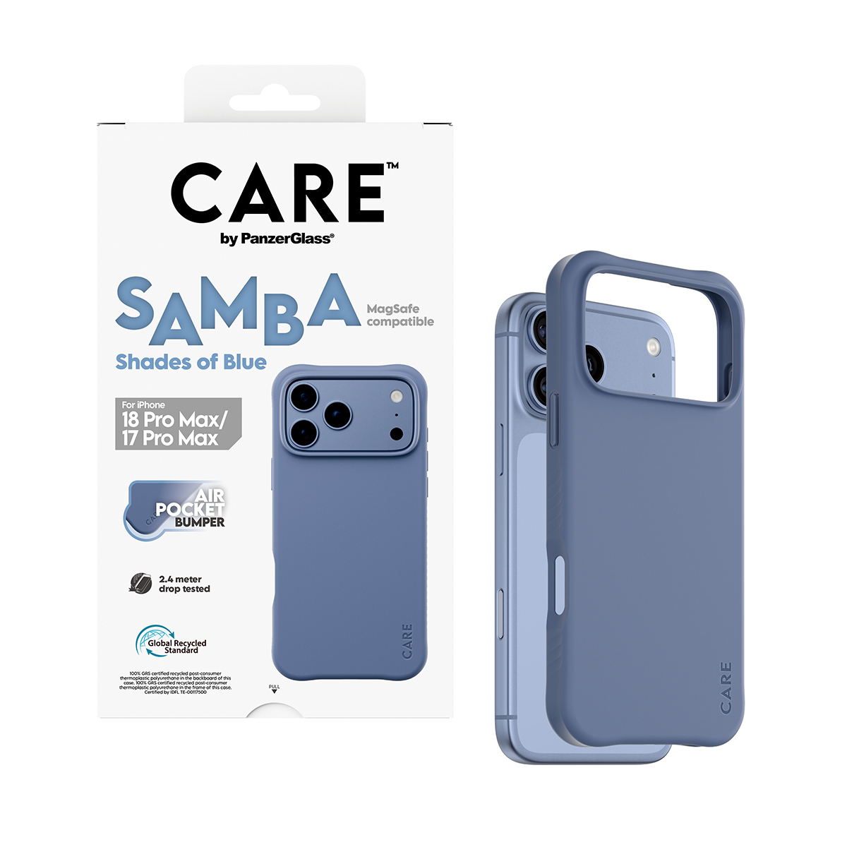 PanzerGlass CARE by � Samba Case Shades of Blue w. MagSafe iPhone 18 Pro Max | 17 Pro Max custodia per cellulare Cover Blu