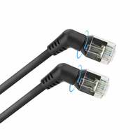 ACT Zwarte U/FTP CAT6A Slimlinepatchkabel met draaibare 360 - Kabel - Netzwerk