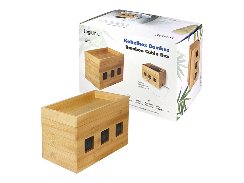 LogiLink KAB0076 - Logitech Kabelbox aus Bambus