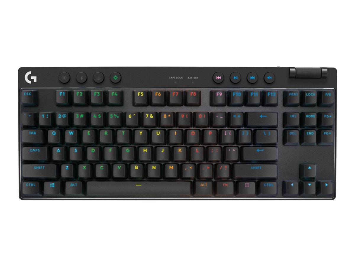 Logitech G PRO X TKL - Tastatur - Hintergrundbeleuchtung - Bluetooth, 2.4 GHz - AZERTY - Franzsisch - Tastenschalter: Tactile - wei (920-012145)