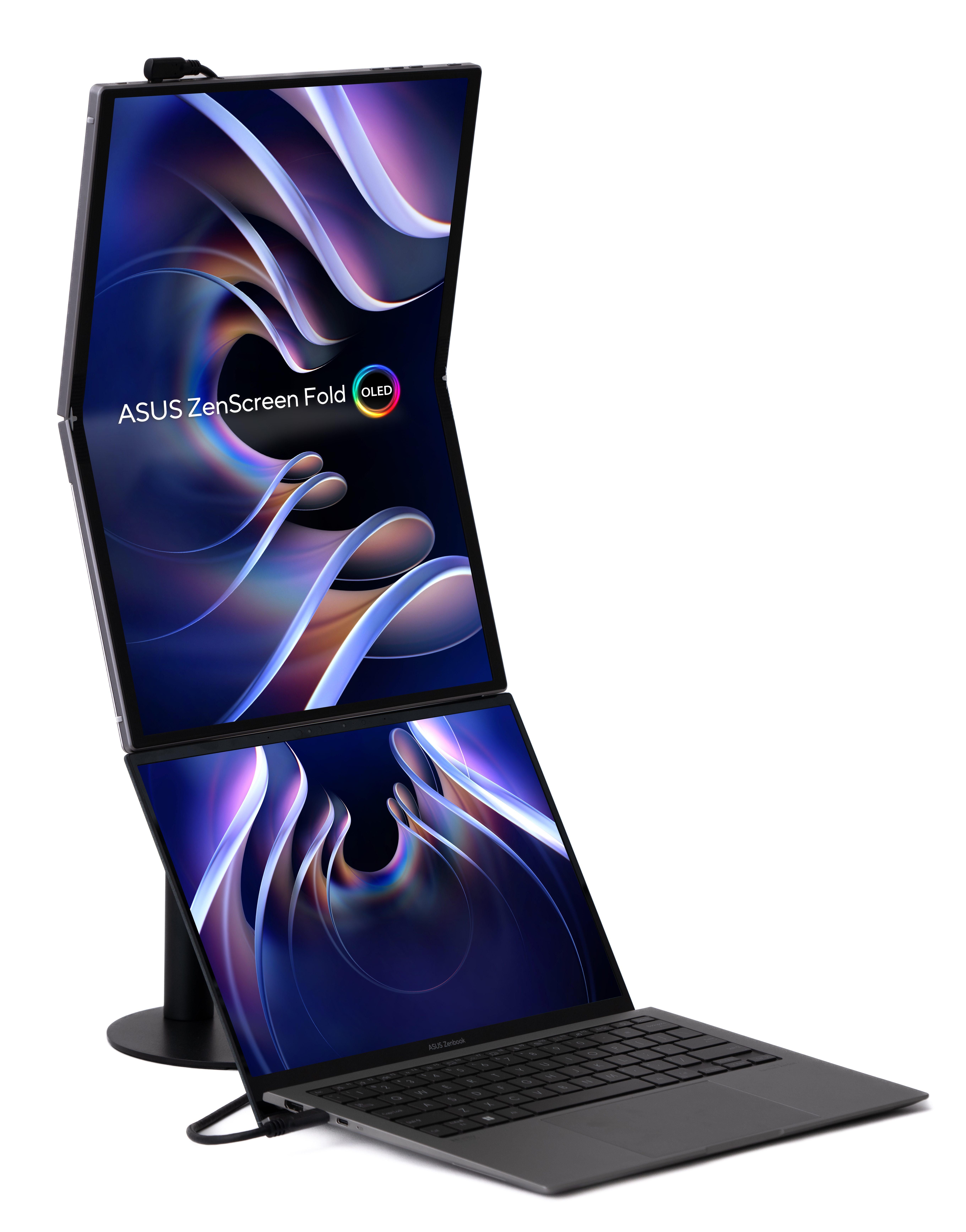 ASUS ZenScreen Fold OLED MQ17QH computer monitor 43.9 cm (17.3) 2560 x 1920 pixels Quad HD Silver