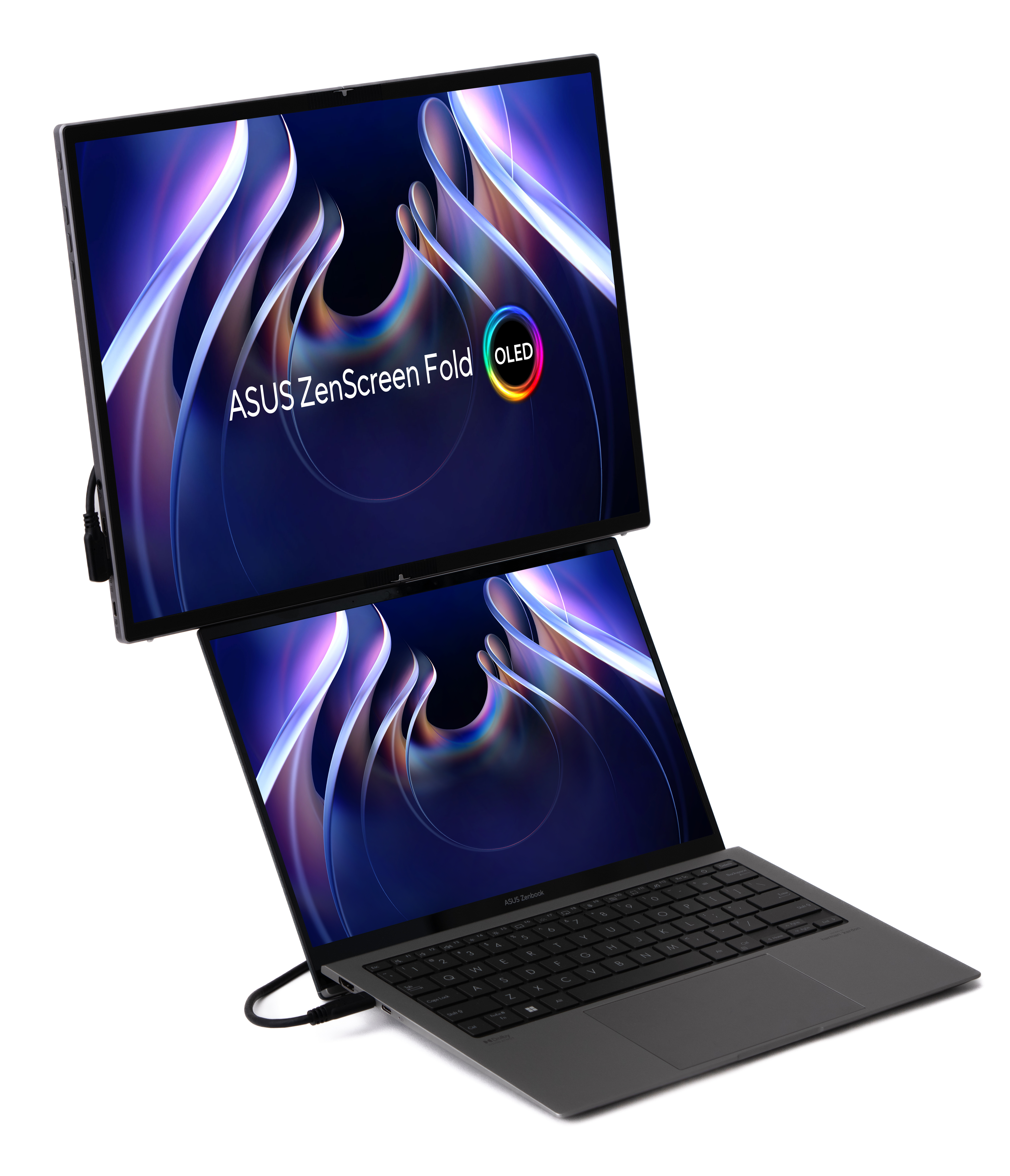 ASUS ZenScreen Fold OLED MQ17QH computer monitor 43.9 cm (17.3) 2560 x 1920 pixels Quad HD Silver