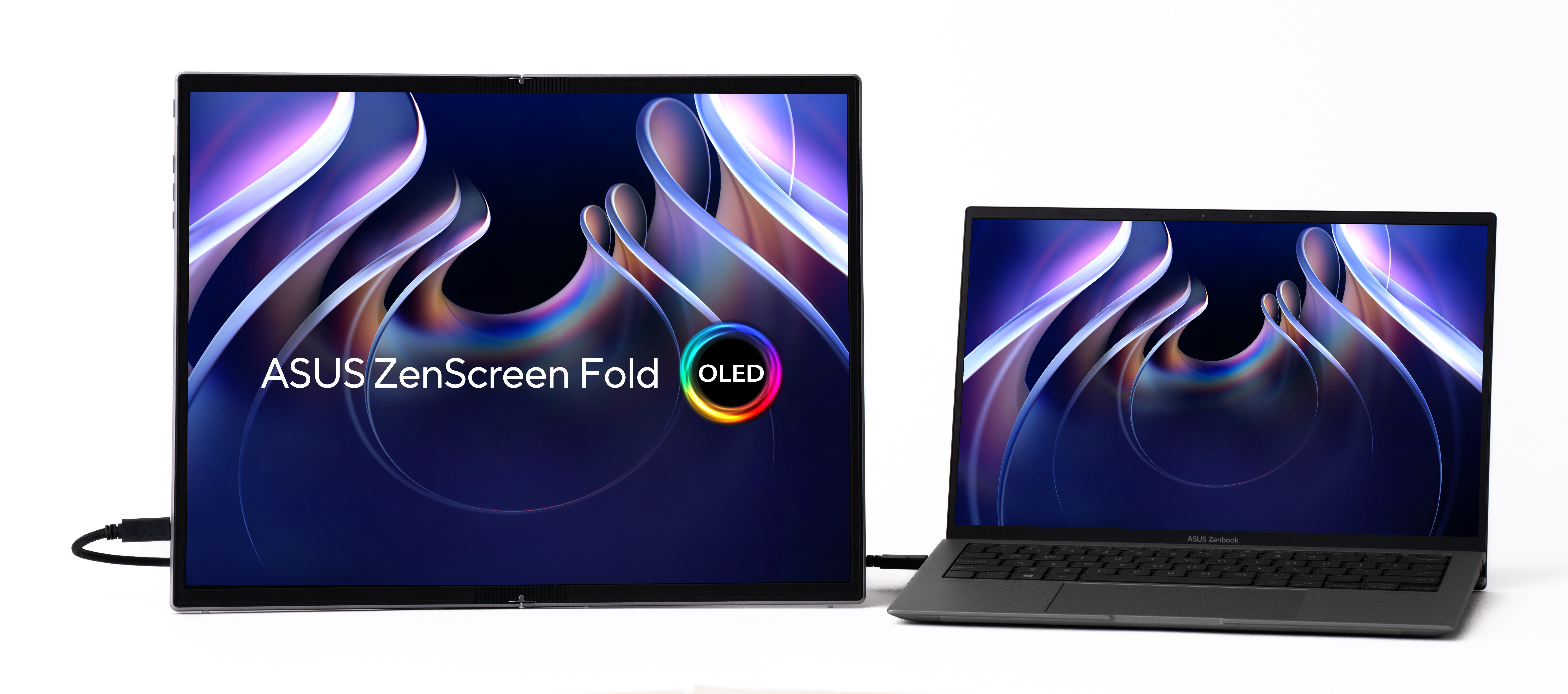 ASUS ZenScreen Fold OLED MQ17QH computer monitor 43.9 cm (17.3) 2560 x 1920 pixels Quad HD Silver